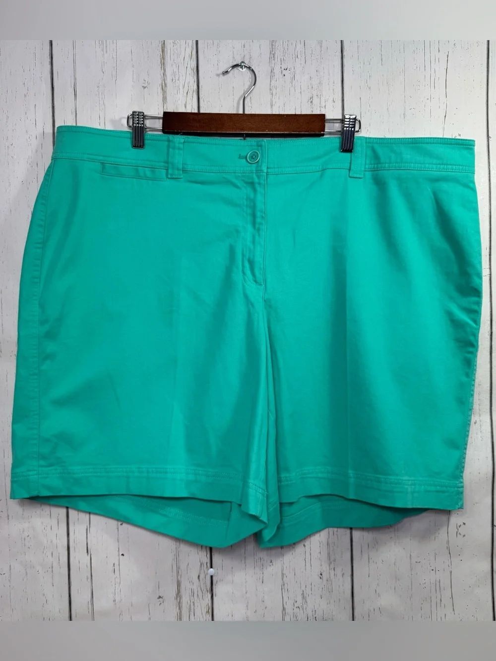 Jones New York Sport Woman Aqua Stretch Shorts Size 22W Summer Preppy Coastal